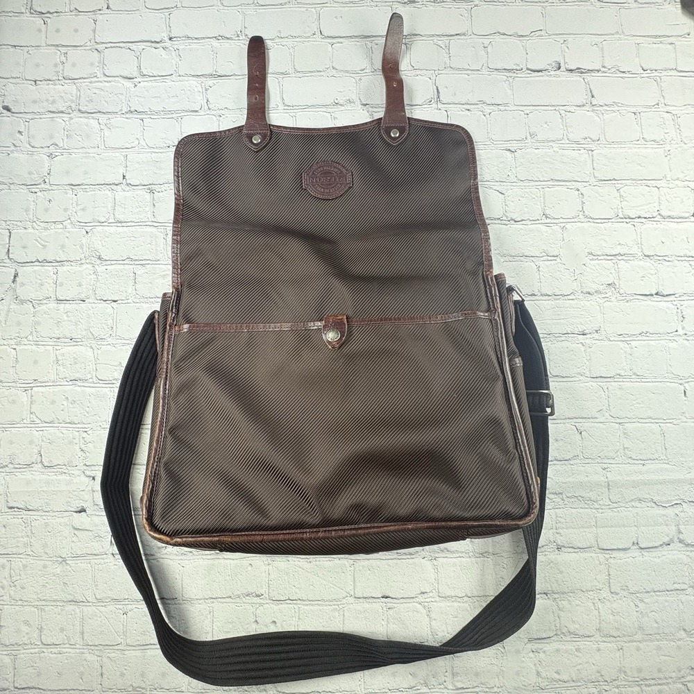 FILSON Brown Leather Nylon Field Shoulder Messenger Bag Men
